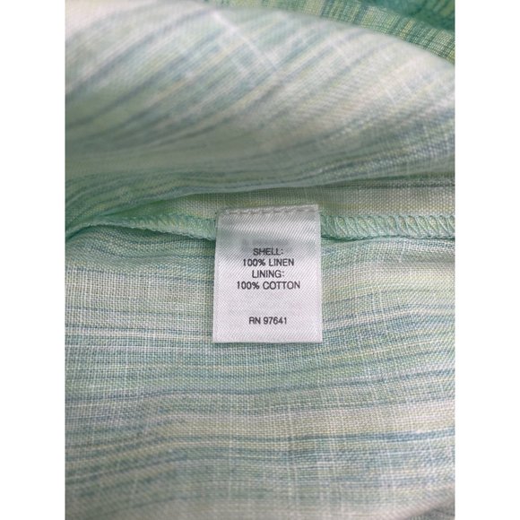 J. Jill Pure Jill 100% Linen Layered Dress Green/ Blue Knee Length Lagenlook NWT - Picture 8 of 11